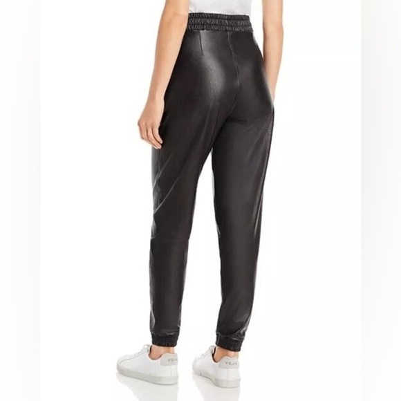 Spanx Faux Leather Jogger Pants Black Elastic Waist Women’s Size Small - Picture 2 of 8